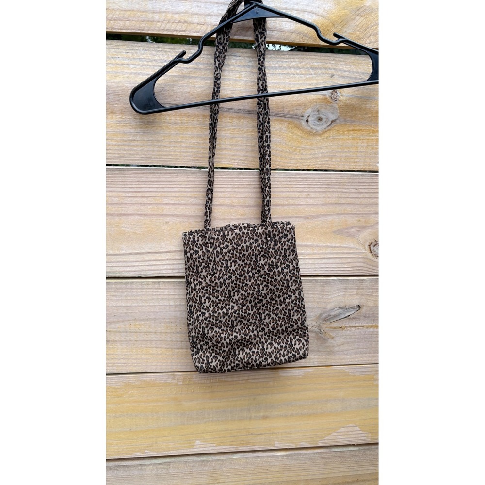 Nine West Leopard Print Tote Bag Small Shoulder Bag Brown Black Animal Print - Picture 8 of 9